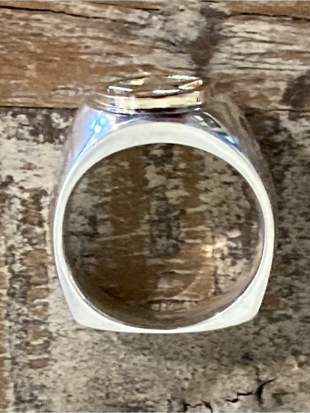 Sterling Silver & 14K Gold Lone Star Signet Ring Size 9.25 19 Grams - Picture 16 of 17